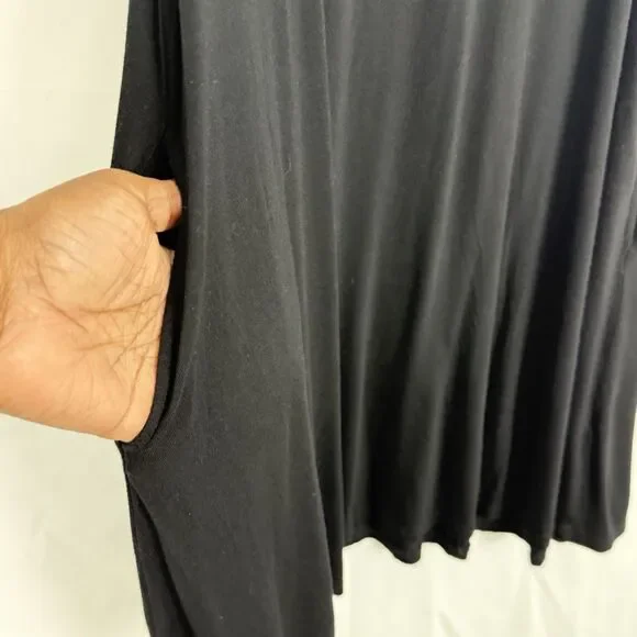 Womens Size L Black Sleeveless Tank Dress w Pockets - Picture 7 of 15